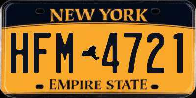 NY license plate HFM4721