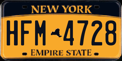 NY license plate HFM4728