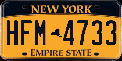 NY license plate HFM4733