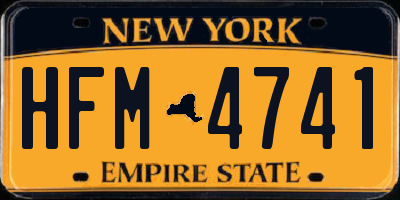 NY license plate HFM4741