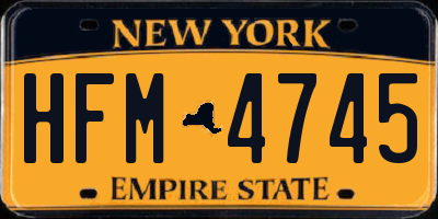 NY license plate HFM4745
