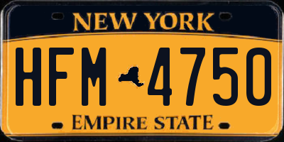 NY license plate HFM4750
