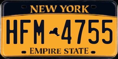 NY license plate HFM4755
