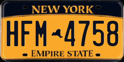 NY license plate HFM4758