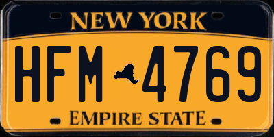 NY license plate HFM4769