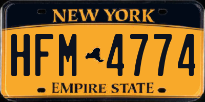 NY license plate HFM4774
