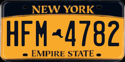NY license plate HFM4782