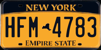 NY license plate HFM4783