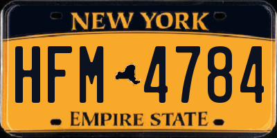 NY license plate HFM4784