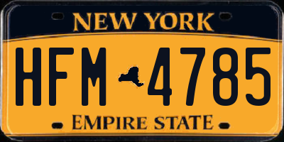 NY license plate HFM4785