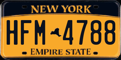 NY license plate HFM4788