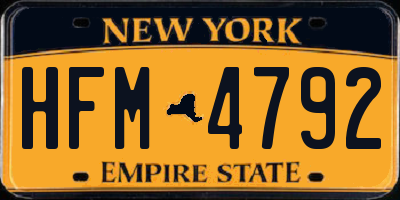 NY license plate HFM4792