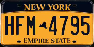 NY license plate HFM4795