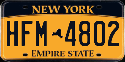 NY license plate HFM4802
