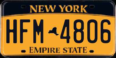 NY license plate HFM4806