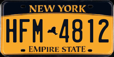 NY license plate HFM4812