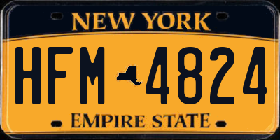 NY license plate HFM4824