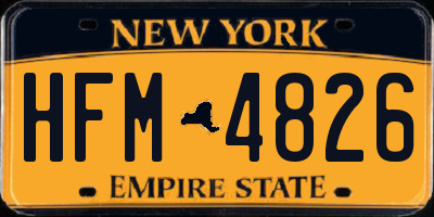 NY license plate HFM4826