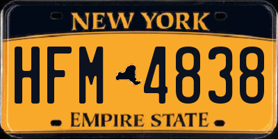 NY license plate HFM4838