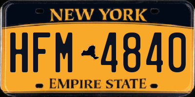 NY license plate HFM4840