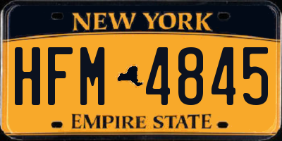 NY license plate HFM4845