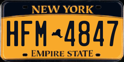 NY license plate HFM4847
