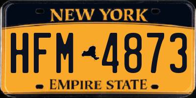 NY license plate HFM4873