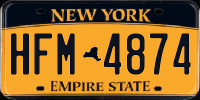 NY license plate HFM4874