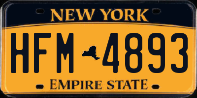 NY license plate HFM4893