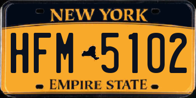 NY license plate HFM5102