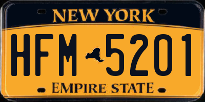 NY license plate HFM5201