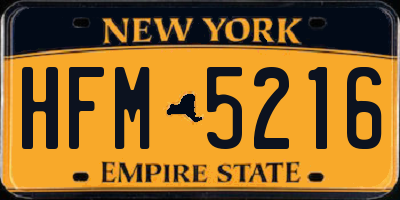 NY license plate HFM5216