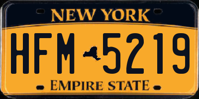 NY license plate HFM5219