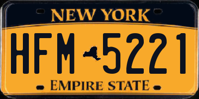 NY license plate HFM5221