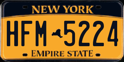 NY license plate HFM5224
