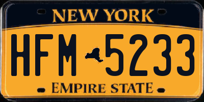 NY license plate HFM5233
