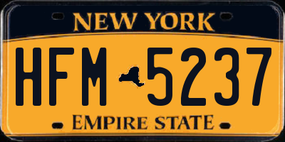NY license plate HFM5237