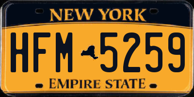 NY license plate HFM5259