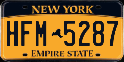 NY license plate HFM5287