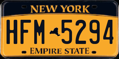 NY license plate HFM5294