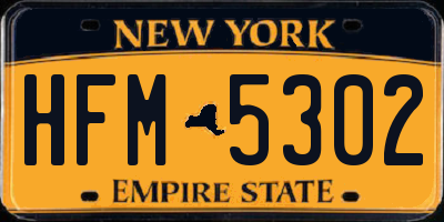 NY license plate HFM5302