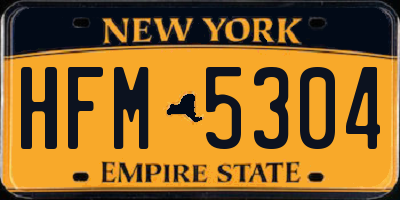 NY license plate HFM5304