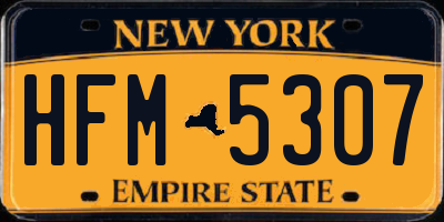 NY license plate HFM5307