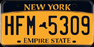 NY license plate HFM5309