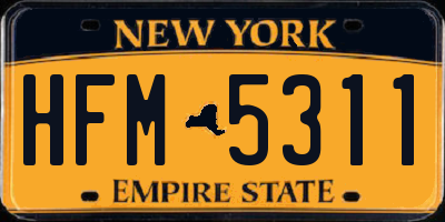 NY license plate HFM5311