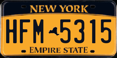 NY license plate HFM5315