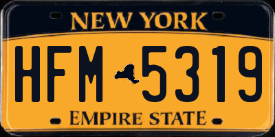 NY license plate HFM5319