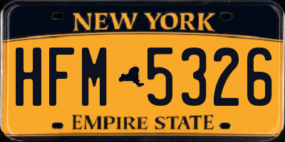 NY license plate HFM5326