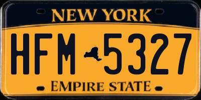 NY license plate HFM5327