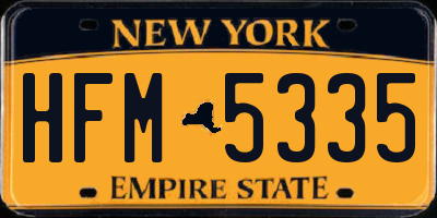 NY license plate HFM5335